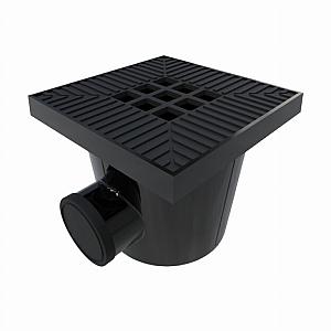 Garden Drain afvoerput 20x20 cm Zwart Aluminium